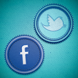 Twitter & Fb Badges badge blue download facebook freebie icon social texture twitter