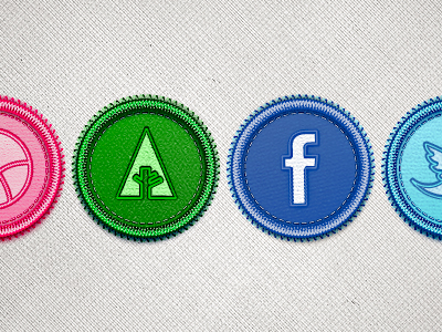 Social Network Badges badges dribbble facebook forrst icon photoshop psd twitter