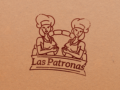 Las Patronas logo mark restaurant stamp wip