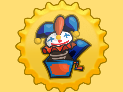 April Fools Badge achievement badge clown fun illustration vector