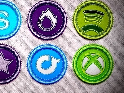 More Badges badge ember icon music network skype social spotify star xbox