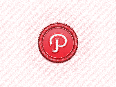 Path Badge 144px app badge download free freebie icon path psd red social network stitched texture