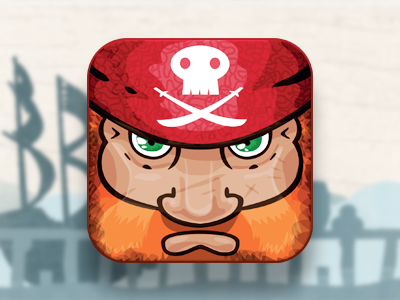 "Pirate" iOS game app face icon illustration ios iphone pirate skull vector