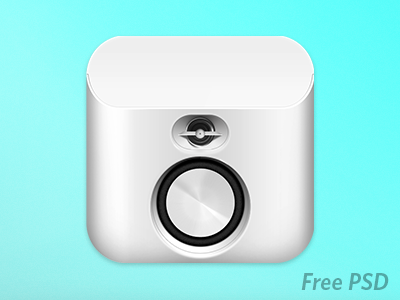 Speaker iOS Icon [PSD] download free freebie goodie icon minimal music photoshop psd sound speaker thow