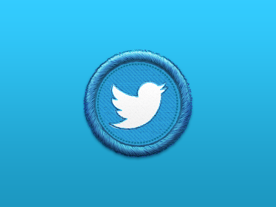 Twitterbird badge bird button icon logo psd set social media social network stitched twitter twitterbird vector web