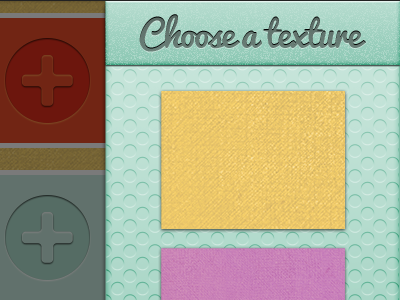 Textures panel app gui interface material panel paper textures thumb ui user