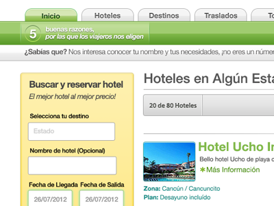 Hotel Booking agency destinos hotel mexico revamp travel vacations website