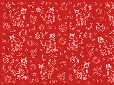 Goró Christmas Pattern 2013 bananas christmas estudio goró happy holidays monkey new year pat pattern