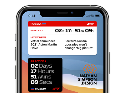 Formula 1 iOS 14 Widget concepts