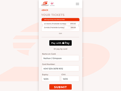 Payment Screen dailyui dailyui 002 iphone mobile payment racing supercars tickets ui