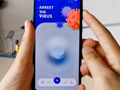 Kill the virus animation app hammer keyboar mine mobile motion paper technology trump ui virus