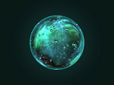 glass bubble of Universe 3d animation ball c4d glass motion transparency universe