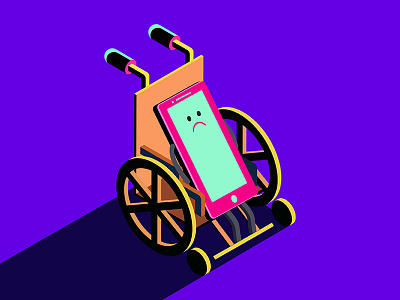 The sad phone isometric phone sad wheelchair