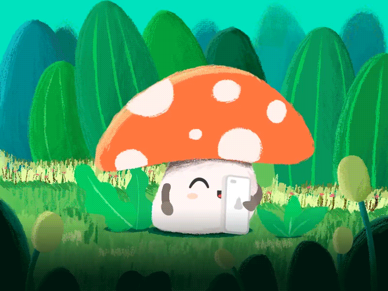The lovely mushroom animation gif landscape mushroom phone photo selfie