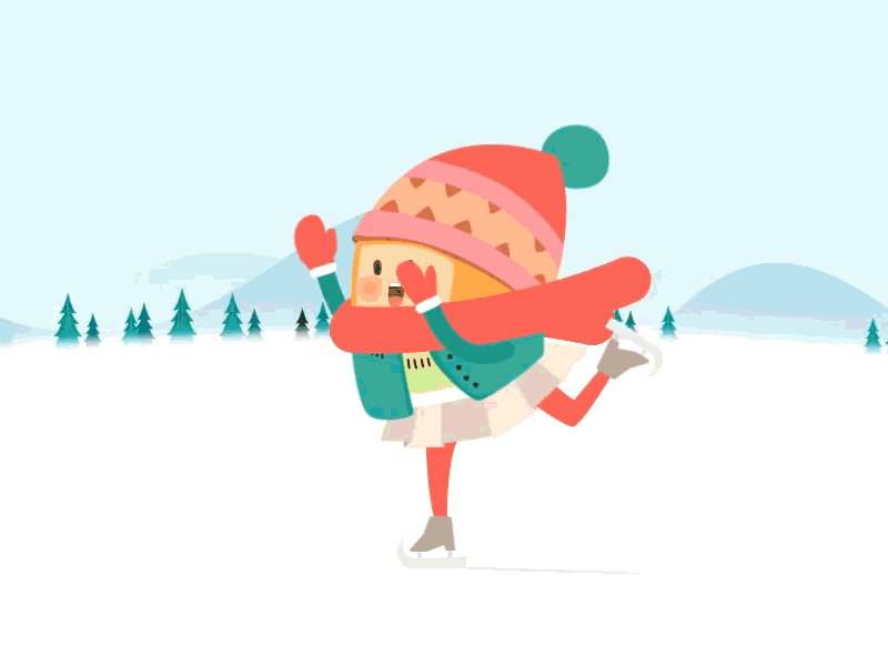 Happy skating animation gif skating winter