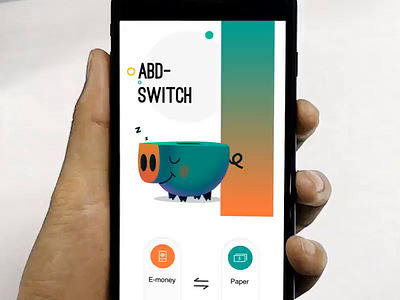 Switch cash ae animation app cash concept converted electronic gif money pig ui