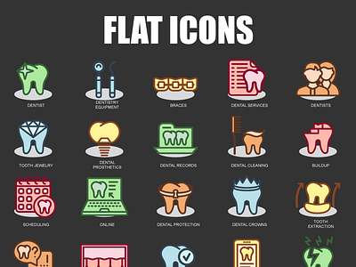 FLAT ICON branding design elements flat icon graphic design icon illustration logo