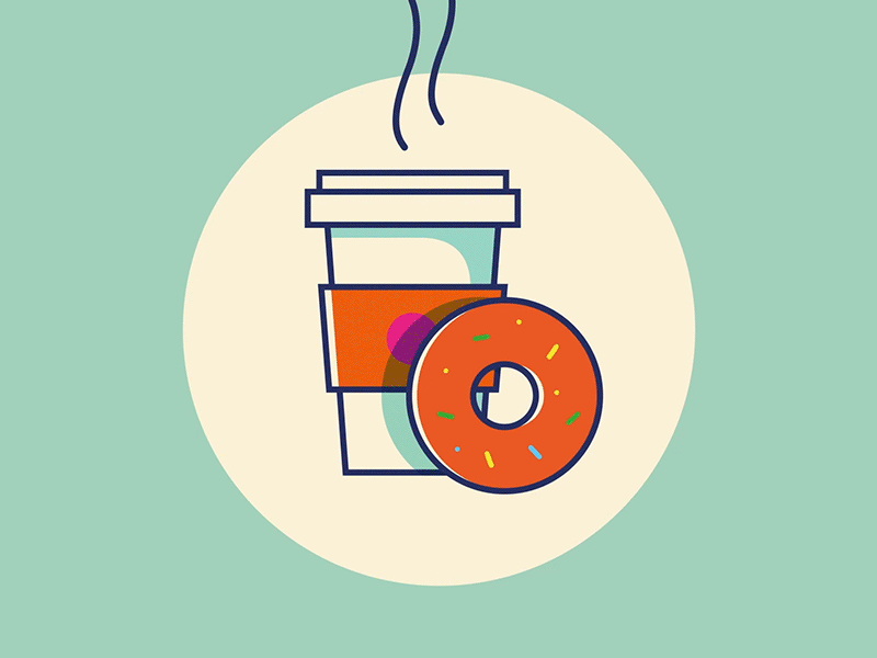 A doughnut a day. Just for today. breakfast coffee cup doughnut icons