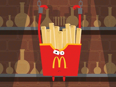 Fries animation character motion