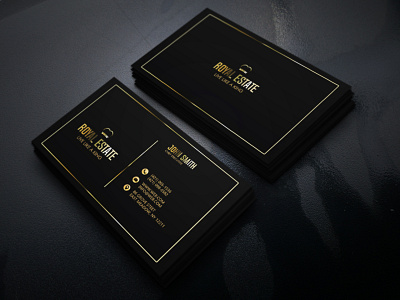 Royal Estate Black Business Card Template branding business card card card template design graphic design logo vector