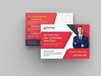 Corporate Red Postcard Design Template branding business business postcard corporate corporate design corporate postcard corporate postcard design creative creative design design graphic design post postcard postcard template postcard templates professional promotion red service template