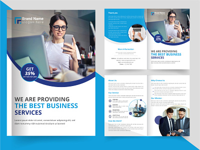 Creative Corporate Bi-fold Brochure Design Template 4 page brochure a4 paper bi fold bi fold brochure bi fold brochure bi fold brochure template bifold branding brochure business business brochure cleaning concept corporate corporate design creative design layout leaflet magazine template