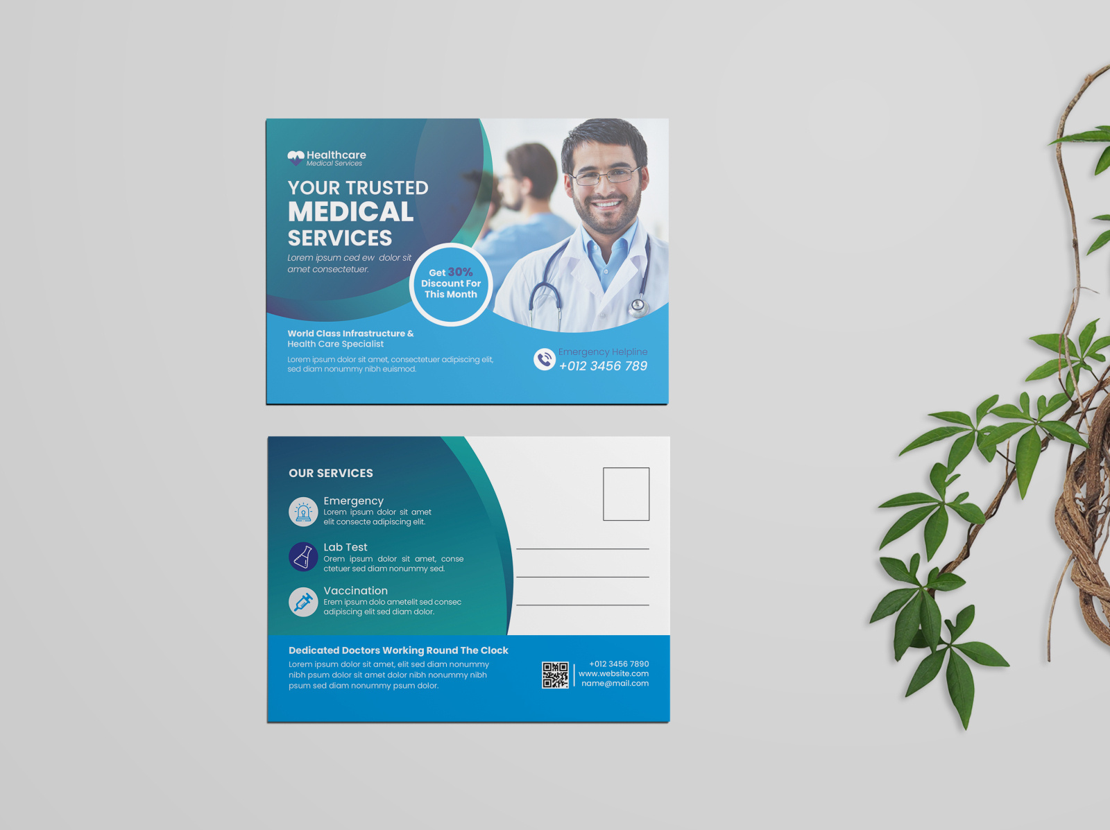 Medical & Healthcare Postcard Design Template by Md. Ashik Hawlader on Dribbble