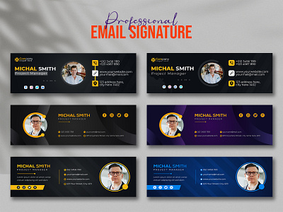 Email Signature or Email Footer Design Template ads advertising branding corporate corporate design creative design design email email design email footer email signature email signature design facebook cover graphic design linkedin template minimal email signature simple design social media cover socila media template template