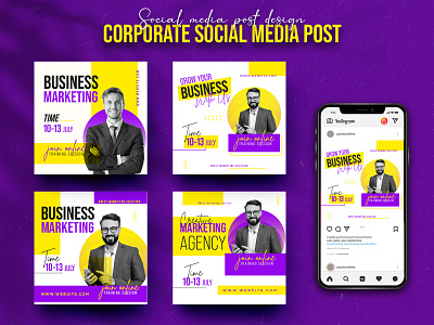 Corporate Branding Social Media Design Web Banner branding business banner business design business poster graphic design marketing template web banner post website promotion instagram