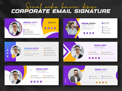 Corporate Email Signature or Email Footer Design Template banner branding corporate corporate design creative design design graphic design linkedin template social media template template web banner