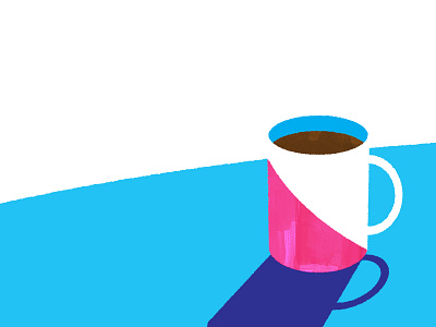 Coffee blue coffee illustration pink portrait scene vector