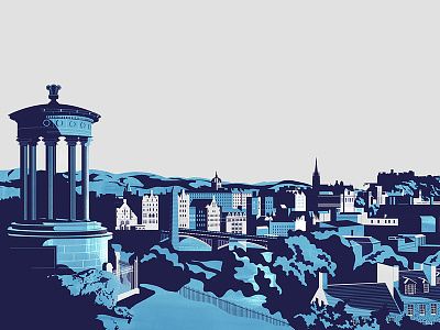 Edinburgh art blue city digital illustration illustrator photoshop shapes