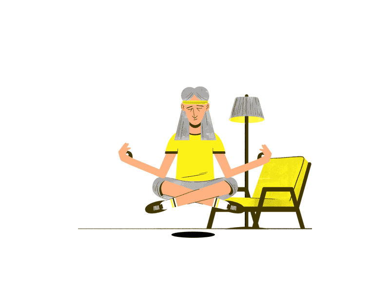 Procrastinate / Levitate animation character illustration illustrator motion photoshop wip yellow