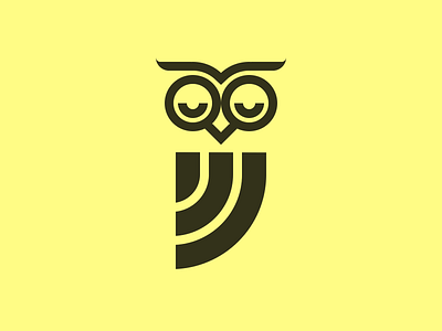 Sleepy Owl branding concept first draft logo owl