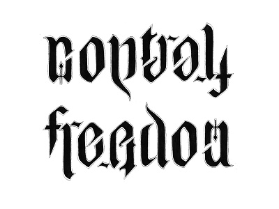 Freedom/Control Ambigram ambigram and black control design drawing freedom illustration philosphy typography white
