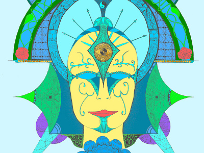 Enlightened color concept drawing enlightened eye illustration spiritual third
