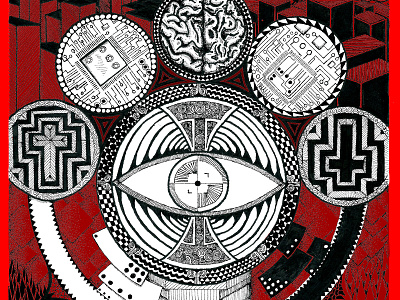 Great Eye 2 1984 art black concept detail illustration orwell philosophy red religion technology white