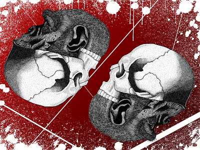 YingYang art concept design drawing gorilla illustration philosophy poster skull symbol yang ying