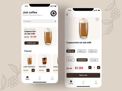 Coffee Shop Mobile App mobile design ui