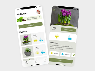 Plants Care App mobile design ui