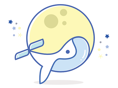 My logo baleine creative dream illustration logo design moon whale