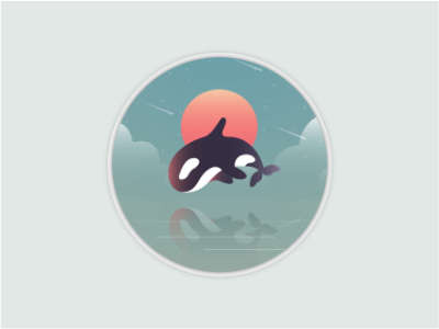 Killer Whale Sunset design fish gradient illustration killer whale orca planets sun whale