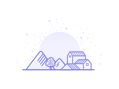 Homegrown Project dribbble hill home house icon illustration maison starry tree ui