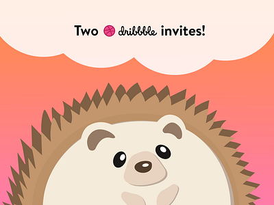 Hedgedog is gonna give two invites! hedgehog hérisson illustration invitation invitations invite invites luck
