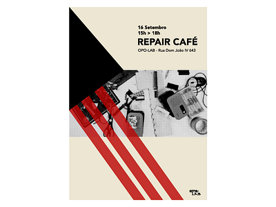 Poster Repair Caffè art concept design drawing flat graphic illustration line minimal poster typography vector