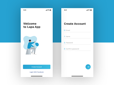 Lapa / Creat Account app app design clean clean ui create account design first time usage ios iphone login minimal mobile mobile app sign in sign up splash ui user experience ux