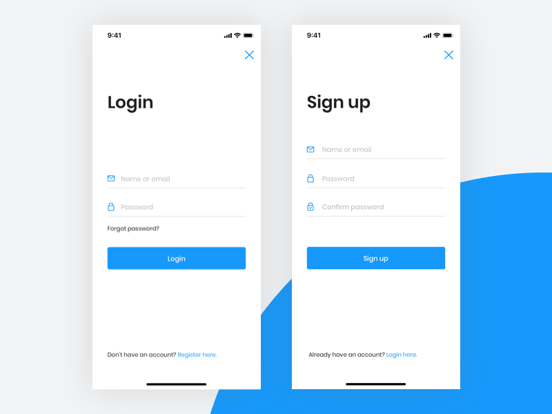 Login & Sign Up by Ana Luísa Ferreira on Dribbble