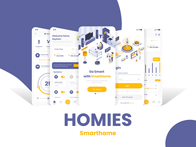 HOMIES - Mobile Application Design app appdesign branding design graphic design homies illustration mobileapp reyhanadinata smarthome ui ux