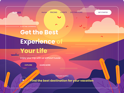 SUNSEE - Trip Agent Landing Page | #DailyUI #003