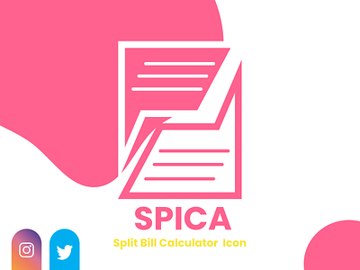 SPICA - Split Bill Calculator App Icon | #DailyUI #005 app appdesign branding dailyui design illustration logo mobileapp ui ux vector